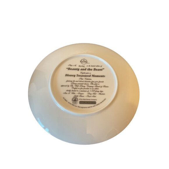 Beauty & The Beast Decorative Plate Disney Treasured Moments Limited Edition 199 - Picture 2 of 2